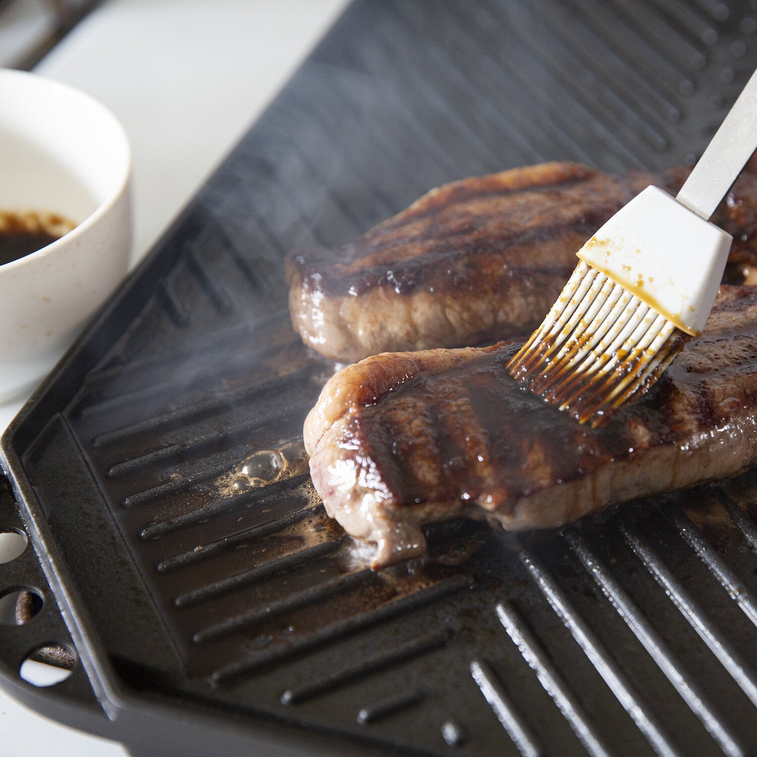 Sirloin Steak Glazed with Soy Sauce & Jalapeño Jam